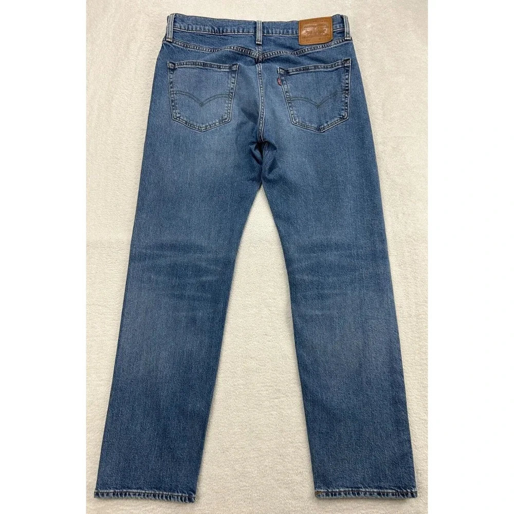 Levi's 502 Premium Men Stretch Blue Jean 33x32 (32x28) Big E Medium Wash Tapered